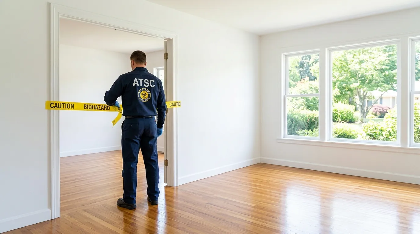 Certified biohazard cleanup crew performing Crime Scene Cleanup in Woodstock